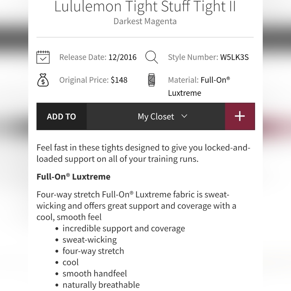 lululemon athletica Purple Tight Stuff Tight || 8 Darkest Magenta Leggings Berry - Picture 10 of 16